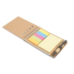 Notizblock mit Stift und Haftnotizen als Set für den Schreibtisch farbe beige