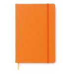 A5-Notizbuch im Soft-PU-Einband und Blankoseiten mit Logo bedrucken farbe orange