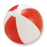 Strandball zum Aufblasen mit farbigen Streifen mit Logo bedrucken farbe rot