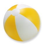 Strandball zum Aufblasen mit farbigen Streifen mit Logo bedrucken farbe gelb