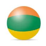 Strandball zum Aufblasen mit farbigen Streifen mit Logo bedrucken farbe mehrfarbig dritte Ansicht