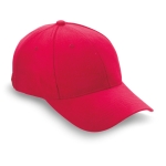 Cap mit 6 Paneele aus gebürsteter Baumwolle als Merchandising farbe rot