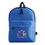 Kinderrucksack aus 600D Polyester mit Fronttasche bedrucken farbe köngisblau Hauptansicht