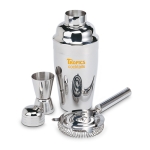 Cocktail-Set mit Shaker, Messbecher und Barsieb aus Edelstahl, 500 ml farbe glänzendes silber Hauptansicht