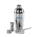 Cocktail-Set mit Shaker, Messbecher und Barsieb aus Edelstahl, 500 ml Ansicht mit Druckbereich