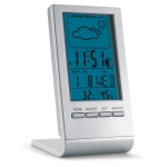 Wetterstation mit blauem LCD Display zum Bedrucken farbe silber