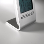 Wetterstation mit blauem LCD Display zum Bedrucken farbe silber vierte Ansicht