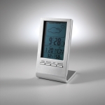 Wetterstation mit blauem LCD Display zum Bedrucken farbe silber Detailbild