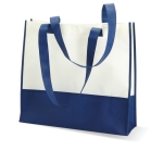 Weiße Non-Woven-Tasche mit farbigen Henkeln, 80 g/m2 farbe blau