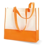 Weiße Non-Woven-Tasche mit farbigen Henkeln, 80 g/m2 farbe orange