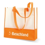 Weiße Non-Woven-Tasche mit farbigen Henkeln, 80 g/m2 farbe orange Hauptansicht