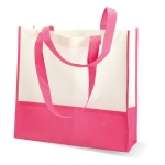 Weiße Non-Woven-Tasche mit farbigen Henkeln, 80 g/m2 farbe pink