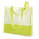 Weiße Non-Woven-Tasche mit farbigen Henkeln, 80 g/m2 farbe lindgrün