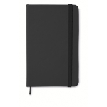 Bedruckbares DIN A5 Notizbuch mit softem PU-Cover und liniertes Papier farbe schwarz