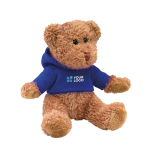 Teddybär mit bedruckbarer Kapuzenjacke für Kinder farbe blau Ansicht mit Druckbereich