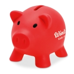 Klassisches Sparschwein aus PVC in vielen Farben für Bankkunden farbe rot Hauptansicht