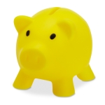 Klassisches Sparschwein aus PVC in vielen Farben für Bankkunden farbe gelb