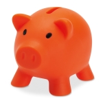 Klassisches Sparschwein aus PVC in vielen Farben für Bankkunden farbe orange