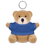 Schlüsselanhänger mit Teddy-Bär als bedruckbares Werbegeschenk farbe blau