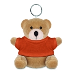 Schlüsselanhänger mit Teddy-Bär als bedruckbares Werbegeschenk farbe orange