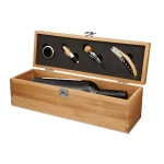 Edles Wein-Set aus Bambus mit 4 Weinaccessoires farbe holzton