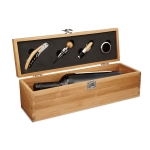 Edles Wein-Set aus Bambus mit 4 Weinaccessoires farbe holzton vierte Ansicht