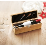 Edles Wein-Set aus Bambus mit 4 Weinaccessoires farbe holzton Stimmungsbild vierte Ansicht