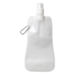 Faltbare Flasche aus BPA freiem PET mit Karabiner, 480 ml farbe weiß