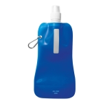 Faltbare Flasche aus BPA freiem PET mit Karabiner, 480 ml farbe blau-transparent