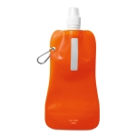 Faltbare Flasche aus BPA freiem PET mit Karabiner, 480 ml farbe orange-transparent