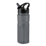 Trinkflasche aus BPA freiem PCTG mit Strohhalm, 500 ml farbe grau-transparent