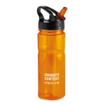 Trinkflasche aus BPA freiem PCTG mit Strohhalm, 500 ml farbe orange-transparent Hauptansicht