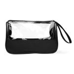 Elegante Kosmetiktasche für Frauen aus Mikrofaser und PVC farbe schwarz