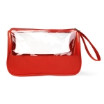 Elegante Kosmetiktasche für Frauen aus Mikrofaser und PVC farbe rot