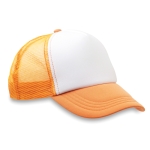 Cap mit weißen Frontpanel und 4 Panele aus Mesh bedrucken farbe neonorange