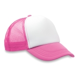 Cap mit weißen Frontpanel und 4 Panele aus Mesh bedrucken farbe neonpink