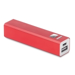 Elegante Powerbank aus Aluminium günstig bedrucken lassen,  2.200 mAh farbe rot