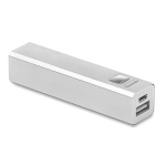 Elegante Powerbank aus Aluminium günstig bedrucken lassen,  2.200 mAh farbe mattsilber