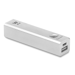 Elegante Powerbank aus Aluminium günstig bedrucken lassen,  2.200 mAh farbe mattsilber Hauptansicht