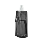 Faltbare Trinkflasche aus PE mit Karabiner, 460 ml farbe schwarz