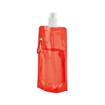 Faltbare Trinkflasche aus PE mit Karabiner, 460 ml farbe rot