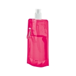 Faltbare Trinkflasche aus PE mit Karabiner, 460 ml farbe rosa