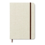 A5-Notizbuch mit Canvas-Cover und liniertem Papier für Werbekunden farbe beige