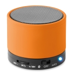 Bedruckbarer runder Bluetooth-Lautsprecher mit farbigen LEDs farbe orange