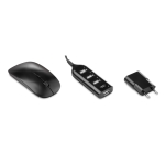 Set mit Mouse, Hub, Adapter und Powerbank bedruckt, 4000 mAh farbe schwarz fünfte Ansicht