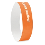 Individuelle 19-mm-Tyvek-Armband bedrucken farbe orange Hauptansicht zweite Ansicht