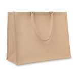 Jutetasche mit laminiertem Innenraum und kurzen Henkeln farbe beige