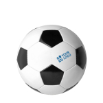 Fußball aus PVC als Werbeartikel mit Logo bedrucken lassen farbe weiß/schwarz Ansicht mit Druckbereich