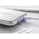 Aluminium-Powerbank mit Solarzellen für Nachhaltigkeit, 4.000 mAh farbe mattsilber Stimmungsbild 2 dritte Ansicht