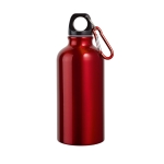 Kleine farbige Aluminiumflasche mit Karabiner, 400 ml farbe rot